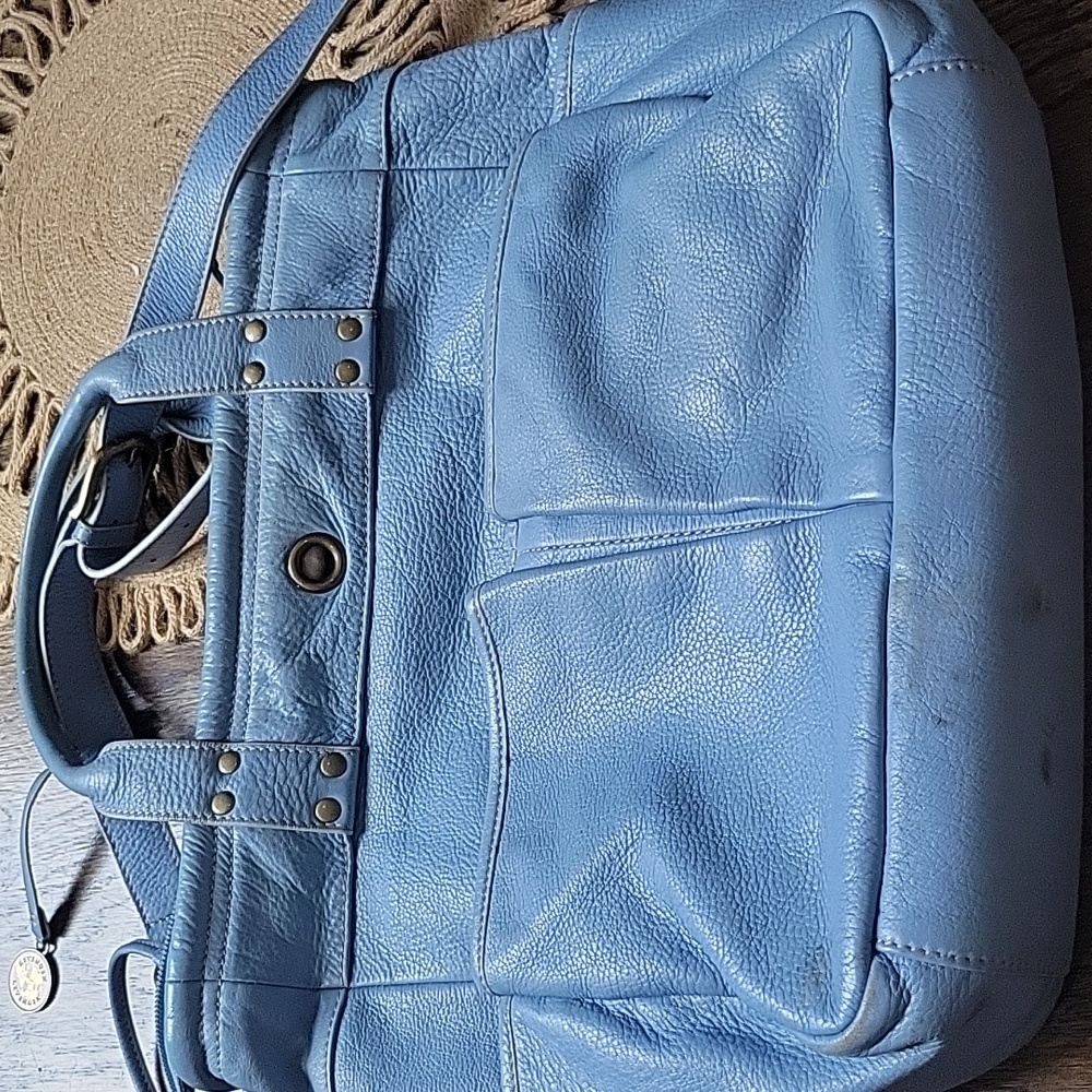 LEVENGER Blue Leather Women's Bag - Picture 2 of 6